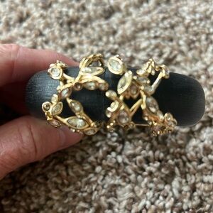 Alexis Bittar hinged bracelet black brushed enamel